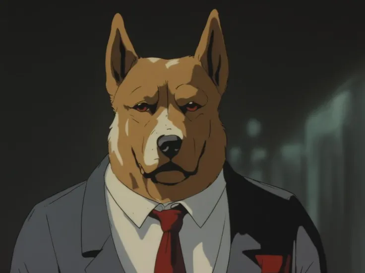 dog gangster, vintage anime style, bc <lora:bc:1.3>