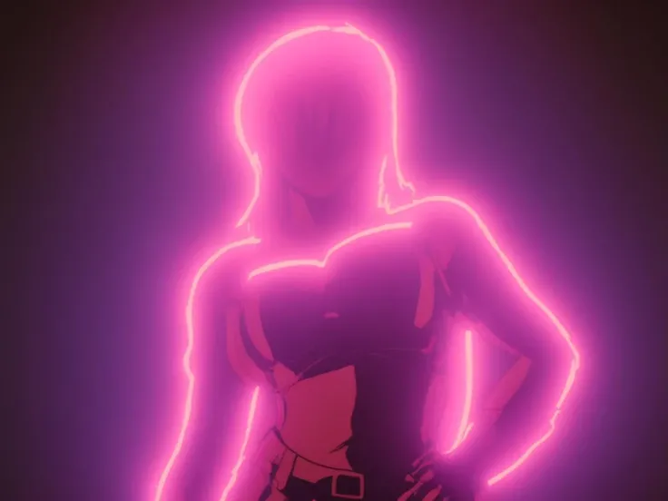 rockstar 1girl in a neon nightclub, vintage anime style, bc <lora:bc:1.3>