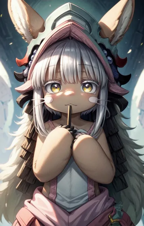 1 girl,cute,(looking at viewer:1.0), adorabel girl,cute face,details sky,handsome,young,juvenile,((masterpiece:1.4,best quality)),multiple details,eyeshadow, (full shot:1.5),
gradiant eyes,
lora:add_detail:0.8>, <lora:more_details:0.6>,
<lora:眼睛双_2:0.5>,
<lora:char-nanachi:1>,
solo, (furry:1.2), nanachi \(made in abyss\), nanachihat, nanachipants