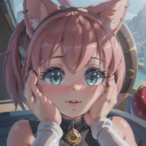 1girl, Amy Rose, Sonic,
(((cheek squash))), (hands on another's cheeks, puffy cheeks, pov, disembodied hands), BREAK <lora:cheeksquish-nv-v1:0.5> <lora:AmyRose_v2_Retrain:1>, masterpiece, best quality, hyperrealistic, extremely detailed, highly quality, 4k, sharp focus, professional photograph, sharp focus, award winning, cinematic lighting, octane render, unreal engine, volumetrics dtx, Wallpaper,