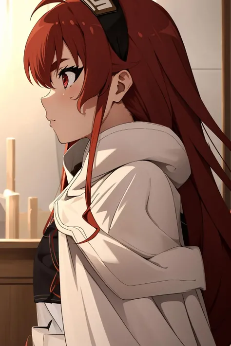<lora:è¾èä¸-æ ¼é·æç¹-000020:0.8>,è¾èä¸-æ ¼é·æç¹,1girl,solo,long hair,red eyes,red hair,crossed bangs,hair between eyes,hairband,thick eyebrows,very long hair,ahoge,
åè¾¹æ¤è¸,chest protector,white shirt,long sleeves,chest protector under cape,profile,, Exquisite visuals, high-definition,masterpiece,best quality,