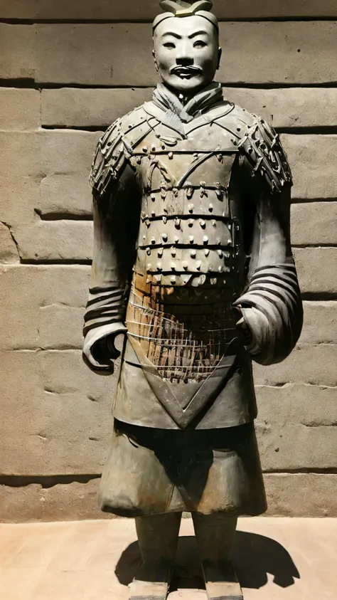 pinren,armor,male focus,solo,facial hair,beard,<lora:pingmayoug-000007:1>,(forest background:1.4),full body,