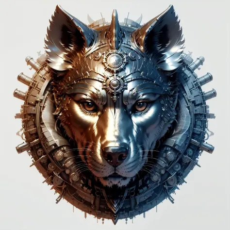 A w44p3n of a silver dog on a white background