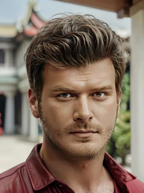kivanc_tatlitug as (hearing officer:1.1),(pompadour:1.1) ) at (outside:1.2) hokkien architecture,(infernal palace:1.3),(skin details:1.2),(skin pores:1.2),Canon 5D,DLSR,50mm,raw format photo,
(sci-fi:1.2),<lora:kivanc_tatlitug-000008:0.7>,
