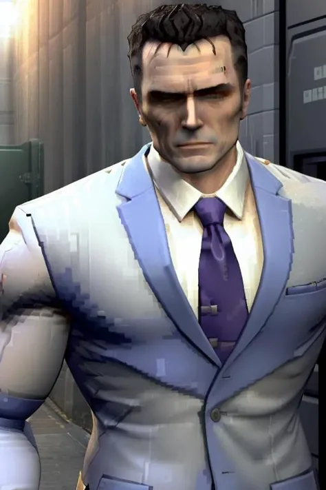 <lora:mgs1:1> mgs1,
long medium shot of man,  <lora:G_man:0.7> g_man, a man in a business suit, masterpiece,best quality,vibrant image,sharpness, colorful,perfect eyes, detailed eyes, detailed hair,