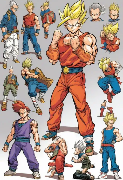 Akira Toriyama's Style:
Drawing:
Dynamic Poses
Exaggerated Features
Simple Anatomy
Minimal Backgrounds
Coloring:
Flat & Bold
Limited Shading
Vibrant Hair & Clothing