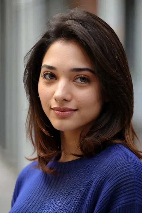 t4mm,  face , blue sweater,   looking at viewer, <lora:t4mm:1>