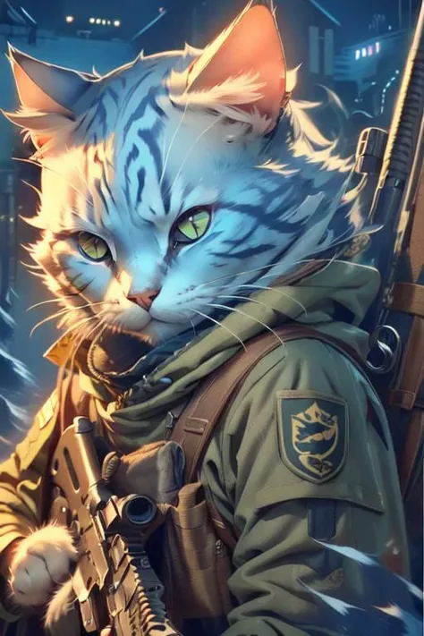 <lora:Concept C4ttitude c4ttitude:1> c4ttitude cat wearing tactical gear and night vision goggles