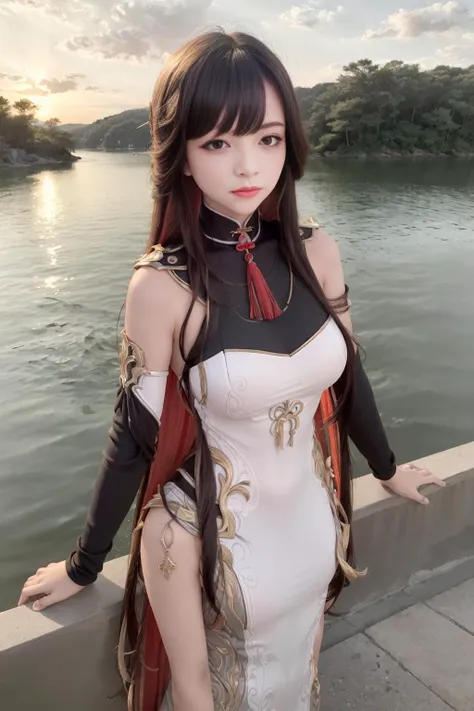 masterpiece, best quality,realistic,frozen lakeside, leaning forward,evening, 1 girl,half body, breasts, skinny,
lingguang,china dress,ornate dress,(hair stick:1.2),<lora:lingguangV1:0.8> ,dark hair,long hair, red inner hair, <lora:colored inner hair-000005:0.8>