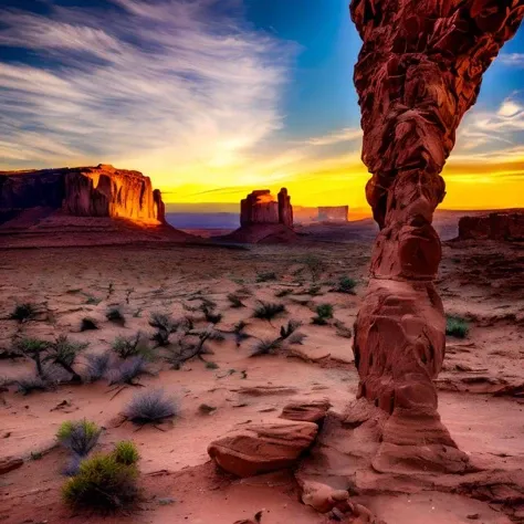(masterpiece:1.2), (best quality,:1.2), 8k, HDR, ultra detailed, ((photorealistic)), professional light, cinematic lighting, fashion photography, ambient lighting, atmospheric effects, <lora:detail_slider_v4:3>, a fantasy desert, rock formations, mountains in the distance, FanDe, <lora:FantasyDesert-10:1>, epiCPhoto