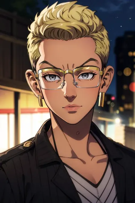 photorealistic, (4k), depth of field, (Masterpiece), (realistic skin texture), extremely detailed, intricate, hyper detailed, high resolution, professional photography, bokeh, depth of field, sharp detail, best quality, looking at viewer, 1boy, solo, male focus, <lora:tetta_kisaki:0.84>, tetta_kisaki, blonde hair, grey eyes, short hair, glasses, , indian costume, rope bridge,