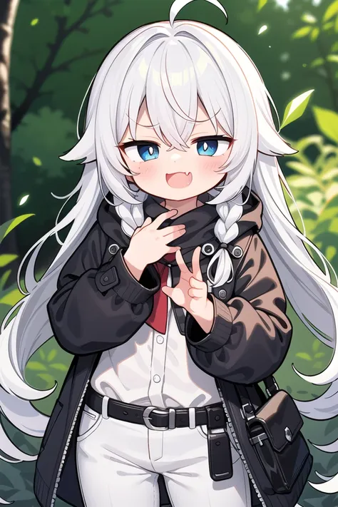 <lora:smugface_v100:1>
insanely detailed, absurdres, ultra-highres, ultra-detailed, best quality,
1girl, solo, nice hands, perfect hands
BREAK
maxi coat, long sleeve shirt, chino pants
BREAK
(nsfw:-1.5)
BREAK
(nsfw:-1.5)
BREAK
smug, open mouth, fang
BREAK
standing, cowboy shot, looking at viewer
BREAK
slender, kawaii, perfect symmetrical face, ultra cute girl, ultra cute face, ultra detailed eyes, ultra detailed hair, ultra cute, ultra beautiful
BREAK
in forest, depth of field, ultra detailed background
BREAK
rainbow color hair, multiple color hair, rainbow color eyes, goddess braids, hair between eyes