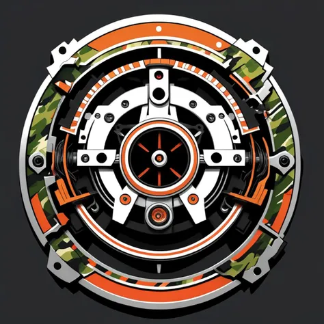 T shirt design TshirtDesignAF Gear Mechanism, Voltage Regulation,Lockout Tags,Leakage Current Protection,LEDs,Wiring Looms,Escapement Levers, Camouflage, Pebbly, , <lora:TShirtDesignRedmondV2-Tshirtdesign-TshirtDesignAF:1>