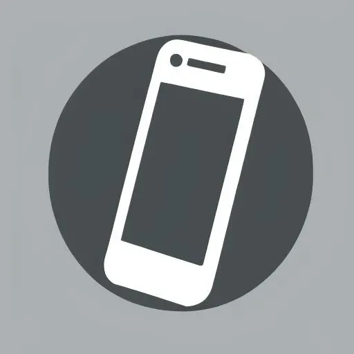 icon of a black cell phone on white background <lora:icons:1>