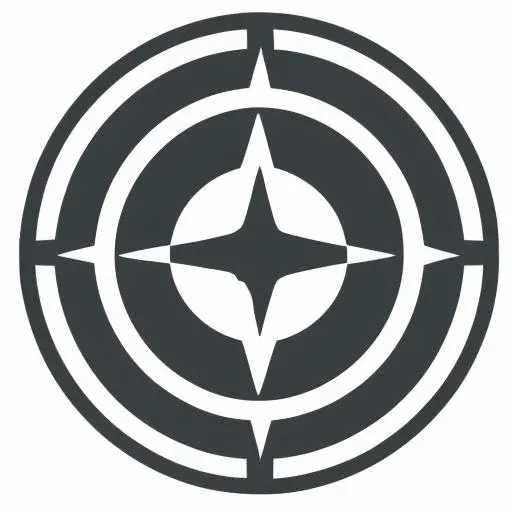 icon of a compass on (white background:1.3) <lora:icons:1>