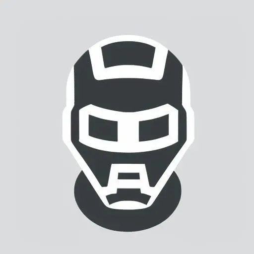 Icon of ironman face, black mask, close up, looking to the camera, realistic  (white background:1.4)  <lora:minimalistIcons_v10:1.1>