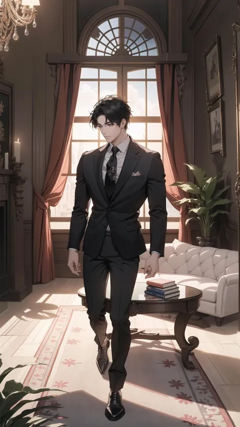 (masterpiece:1.2), (best quality:1.2), (extremely detailed:1.2), (photorealistic:1.2),(illustration:1.2),(beautiful and aesthetic:1.3),beautiful scenery,(Masterfully crafted Glow,lens flare),
(realistic:1.3), (extremely intricate:1.2), (photorealistic:1.4), (extremely delicate), (ultra realistic:1.3),(hyperrealistic 3d render), hyperrealistic photography, extremely detailed CG unity 8k wallpaper, HDR, RAW photo, dslr,
ceo,1male,mature male,solo,male focus,(full body:1.3),standing,black hair,side-split bangs,slender eyes,low brow, square jaw,(tanned brown skin:0.9),close mouth, formal,collared shirt,necktie,open jacket,black suit,black blaze,black pants,tall muscular guy,handsome face,sharp focus, wide shot,
day,indoors, living room, (intricately detailed visible background:0.6),((caustic)), floor windows, blue sky, curtains,table, couch, building, plant,reflective floor, cloud, wooden floor, dramatic shadow,bookshelf, railing, carpet,vase, hanging pictures, potted plant,
colourful,(Cinematic masterpiece),splashes of colour,beautiful, (center focus), symmetrical,(detailed glow),(intricately detailed visible background:0.6),((caustic)),ambient occlusion,photorealistic, digital painting, artstation, illustration, concept art, smooth, modern and trendy,
<lora:3CEO_moon1.5:0.7>