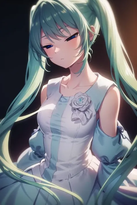 (: 1.5),, ribbon, (masterpiece, side light, delicate and beautiful うすいgray eyes), masterpiece, wonderful, shining eyes, shiny hair, deep greenish navy blue hair, long hair, shiny skin, alone, glittering dress, delicate, beautiful,White dragon in the background, filled with lots of light,anime illustration
