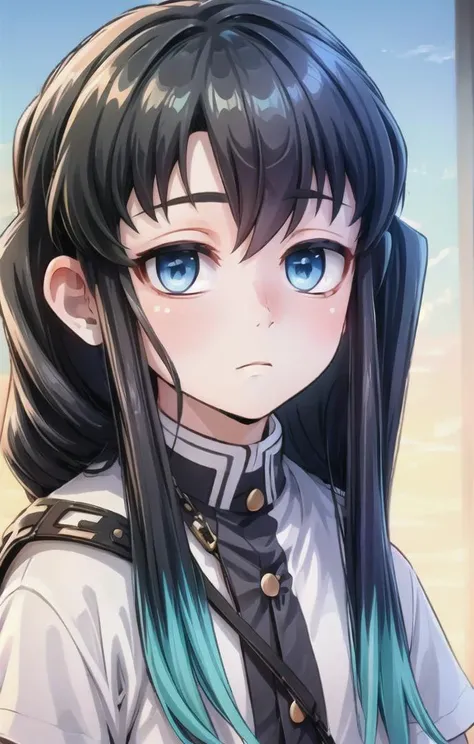 1 boy,more details in eyes,cute,looking at viewer, adorabel boy,cute face,details sky,handsome,young,juvenile,((masterpiece:1.4,best quality)),multiple details,colorful hair,eyeshadow,sfw, <lora:TokitoMuichirou:1>