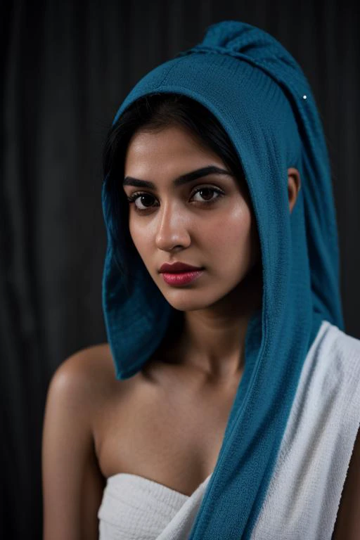 saudi (woman:1.2),
,adorable,
towel wrap, in towel,
blue hair,ponytail,
smeared lipstick,,
courtroom, court
<lora:epi_noiseoffset2:1> dark studio, rim lighting, two tone lighting, dimly lit, low key