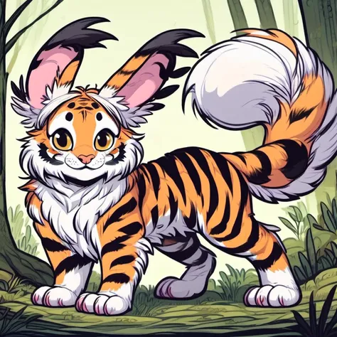 tiger-rabbit hybrid <lora:[XL]Rabbit_blood:1>
