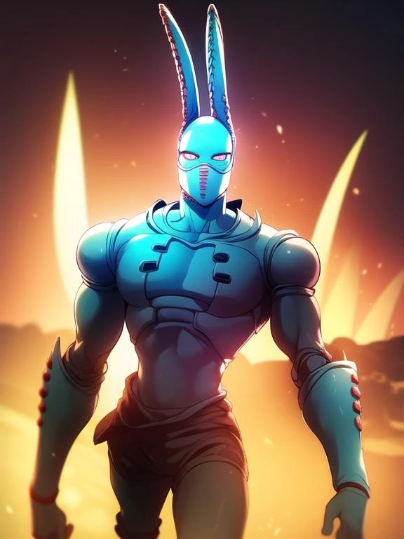 1 man, (jojo style:1.2), robot, cowboy shot, bunny ears, D4C, stand, <lora:D4C:1>