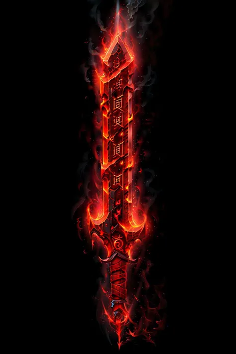 <lora:Pecha_Swords_LORA_V1:1:0.8>, best quality, Trending on Artstation, masterpiece, straight cleaver, straight handle with bracket, <lora:GlowingRunesAIV6:0.6>,GlowingRunesAI_red, <lora:on_fire:0.7>,red fire,