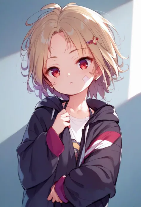 <lora:Konnyaku_Style_for_Pony_Commission:1> konnyaku_style, a girl, score_9, score_8_up, score_7_up, score_6_up, score_5_up, score_4_up, hd, (ultra hd quality details), 8K, fyx, 1girl, red eyes, Dirty blonde hair