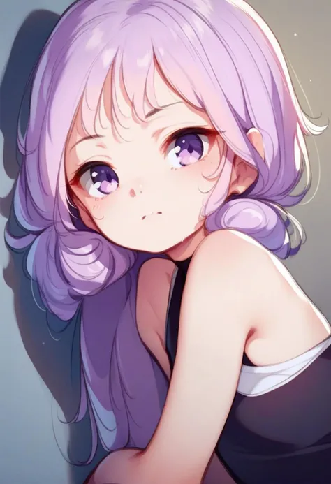 <lora:Konnyaku_Style_for_Pony_Commission:1> konnyaku_style, a girl, score_9, score_8_up, score_7_up, score_6_up, score_5_up, score_4_up, hd, (ultra hd quality details), 8K, fyx, 1girl, purple eyes, Lavender hair