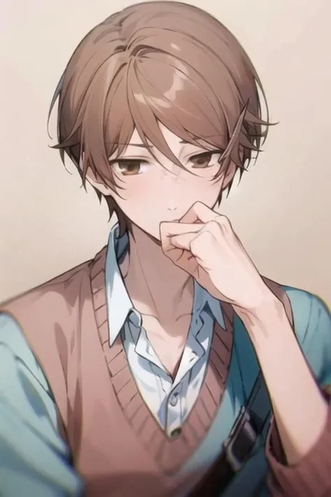 masterpiece, best quality, wallpaper, 1boy, solo, male focus, looking at viewer, , , <lora:mitsuru_fukushige:0.74>, mitsuru_fukushige, brown hair, brown eyes, , fairytale, 32k resolution