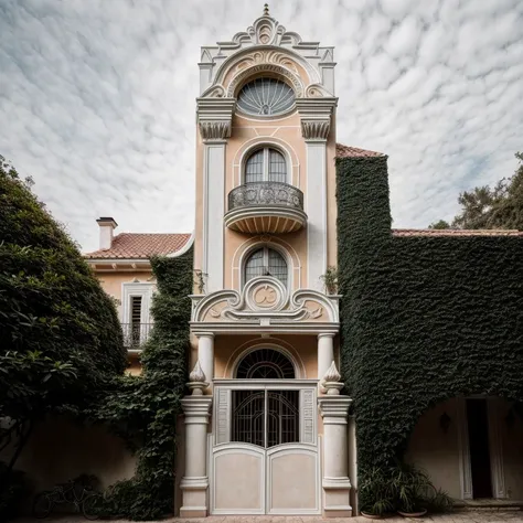 RAW photo, exterior house in baroque architectural style, (high detailed skin:1.2), 8k uhd, dslr, soft lighting, high quality, film grain, Fujifilm XT3 <lora:classical_architecture_style:0.8>