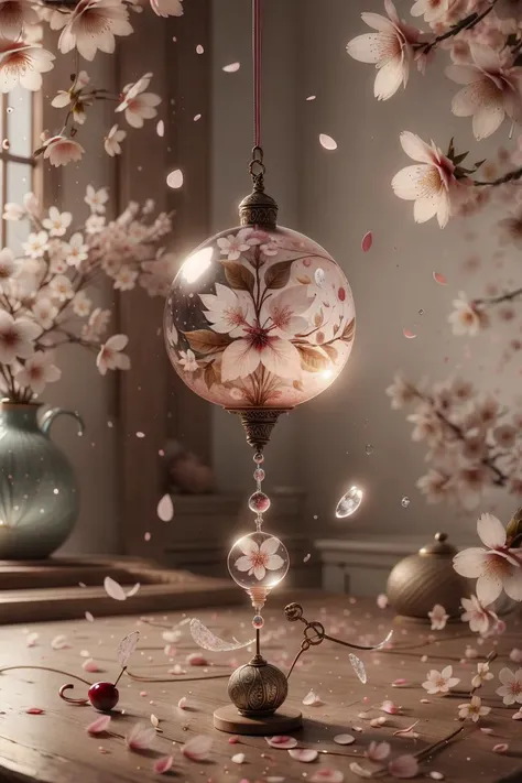 <lora:sakura-leaf-style-darquelilly-v1:1> sakuraleafstyle, cherry blossoms, flower, petals, water pendulum