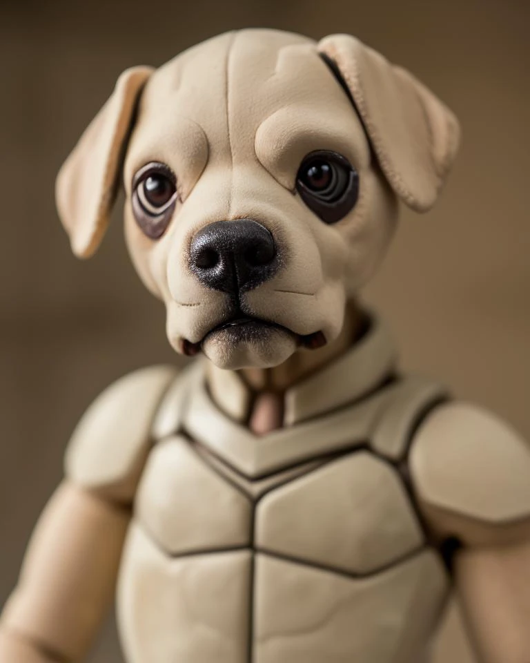 macro photo of a labrador geodude hybrid puppet, cell-shaded the last of us LUT