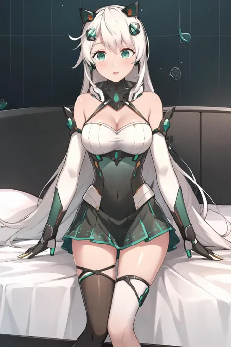 ((masterpiece)), Highest quality, Very detailed,(One Girl),Pneuma、Pneumablade、 Long Hair,Beautiful background , chest, Bent body, Lie in, Look to the side, Worried face, Female genitals in full view, Drunk look, Hot body、Sweaty、Spread your legs、Opening the vagina with your fingers、Female genitalia seen deep inside、 Browsing Caution,