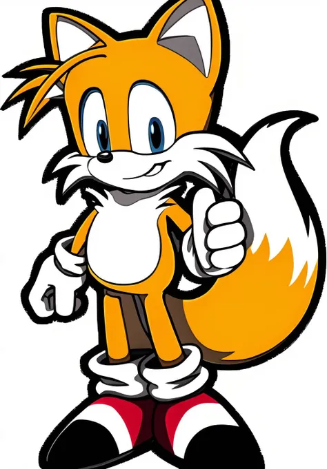 Miles tails holding weed plant smiling