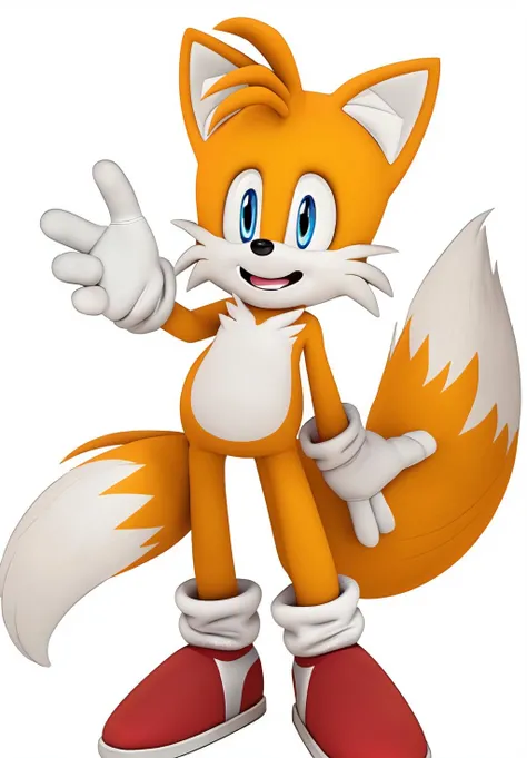 <lora:Tails:0.8>, Tails, solo, looking at viewer, smile, open mouth, simple background, 1boy, white background, full body, male focus, furry male, fox boy