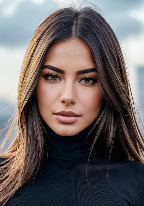 photo of extremely sexy (Zayn3b4zz4m:0.99), a woman as a sexy Political Scientist, (wearing a turtleneck dress), a model, modelshoot style, (extremely detailed CG unity 8k wallpaper), (makeup:1.1), (( at fantastic scenery, lunar base )), (looking at viewer), (detailed pupils:1.3), (modern outfit:1.2), (closeup), (masterpiece:1.5) (photorealistic:1.1) (bokeh) (best quality) (detailed skin texture pores hairs:1.1) (intricate) (8k) (HDR) (wallpaper) (cinematic lighting) (sharp focus), eyeliner, painted lips, (earrings)