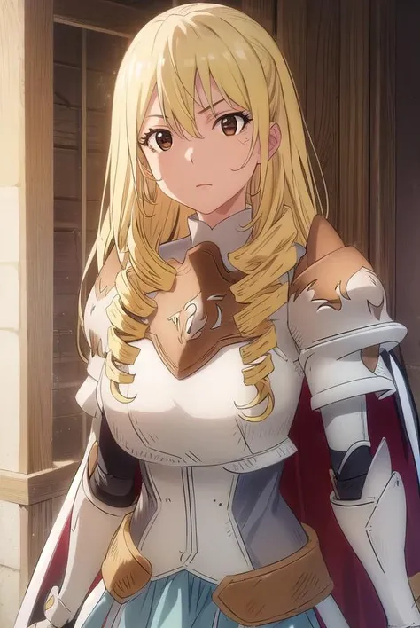 bozescopalesti, <lora:bozes co palesti s1s2-lora-nochekaiser:1>,
bozes co palesti, long hair, blonde hair, (brown eyes:1.5), drill hair,
BREAK skirt, gloves, cape, armor, shoulder armor, gauntlets, jewelry, earrings, breastplate,
BREAK outdoors, forest, nature, sun, sky, clouds, trees, grass,
BREAK looking at viewer, (cowboy shot:1.5),
BREAK <lyco:GoodHands-beta2:1>, (masterpiece:1.2), best quality, high resolution, unity 8k wallpaper, (illustration:0.8), (beautiful detailed eyes:1.6), extremely detailed face, perfect lighting, extremely detailed CG, (perfect hands, perfect anatomy),