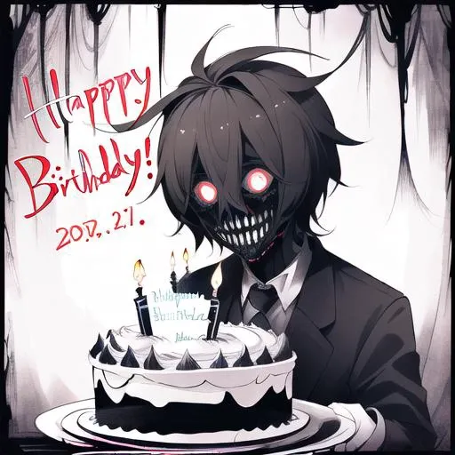<lora:Creepy Creature Smile:1> nice_smile, (creepy, horror, scary:1.1), a cake happy birthday<hypernet:furry:1>