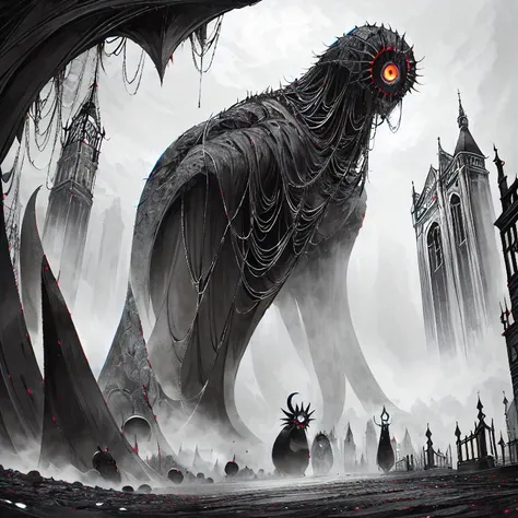 (telephone:1), answering holding telephone, creepy, scary, horror, black, grey, fog, outdoors, gothic <lora:EvilLoRA:1> <lora:OniricLoRA:1> (oniric, unsettling:1.3) humanoid, (tall creature:1.5), (wide-eyed:1.4)