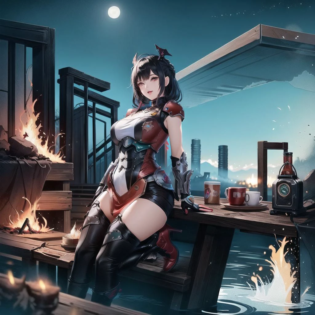 realistic, photo-realistic, award winning masterpiece with incredible details, epic stunning, masterpiece, best quality,
<lora:dreamyGirlsFace_dreamyFace:0.6>, <lora:3loraGuofeng3Lora_v32LoraBigLight:0.6>, idol face,,naughty face, seductive,
award winning portrait of a sexy woman (1 girl: 1.2),
extremely beautiful girl, (full body:1.2),(hand of Guido Daniele:1.2), cute, young, sitting, (abs:1.2), muscular, wet skin, sweat, sitting, red eyes, black hair,18 years old, black hair, bangs, short hair,french braid,red high heels,arms up,hime cut,red nails,space marine uniform,entering the gates of hell, holding shotgun,red armor, sitting in water
dslayer, a man in a green and brown armor, the only thing they fear is you, rip and tear until it is done, he is doom, the slayer's time is now, posing for a picture, (sexy_scifi, woman in a silver space costume, wearing sexy_scifi, posing for a picture:0.75),thisisfine, staying positive, surrounded by flames, fire, sitting, smoke,
cyberpunk city street, night,,tokyo street, japan buildings, cyberpunk, city, night, neon lights, future,in water, in onsen, outdoors, japan temple, torii,
ray lighting, backlighting, <lyco:Cyber_Armor:1> , <lora:thisisfineV3:0.4>