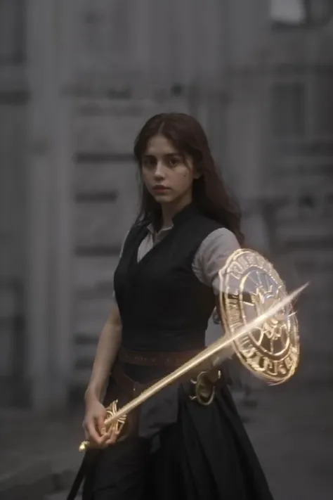 masterpiece,realistic, 1girl holding a magic shield,<lora:magic_v2:0.6>,