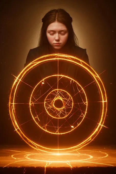 masterpiece,realistic,1girl is building a magic circle, <lora:magic_v3beta:0.4>,