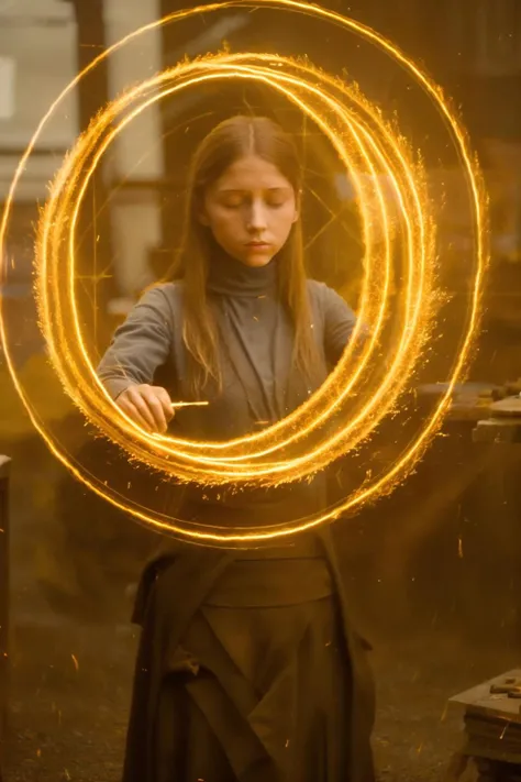 masterpiece,realistic, 1girl building  a magic circle,  <lora:magic_v1:0.7>,