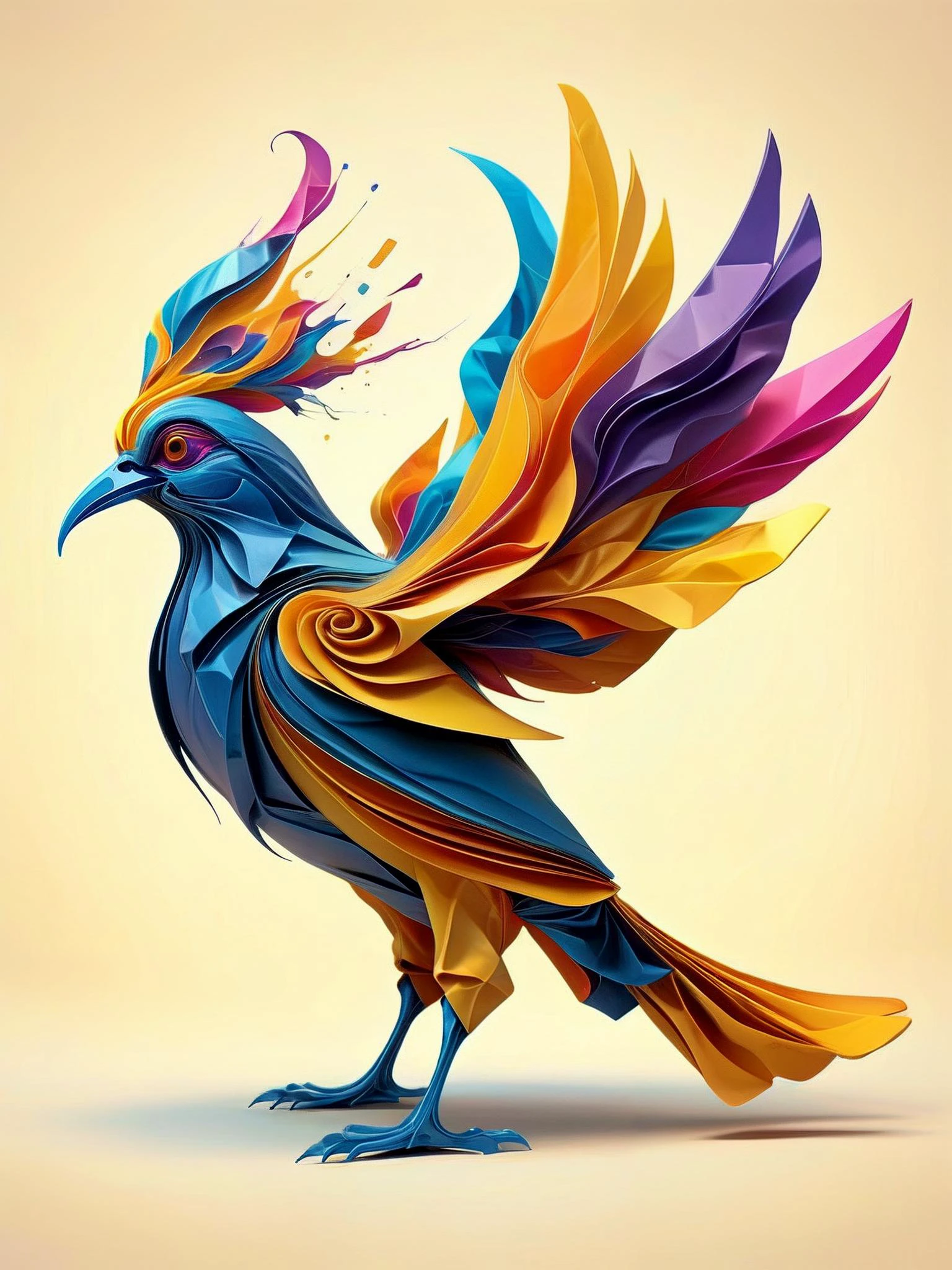 A colorful piece of paper folded and formed into a beautiful and magnificent bird.
abstract style.
(In the style of Dali) (in the style of Picasso)
Mystical. Strange. Fantastic. ral-melting, ral-dissolve,
<lora:ral-melting-sdxl:0.3>
<lora:ral-dissolve-sdxl:0.4>