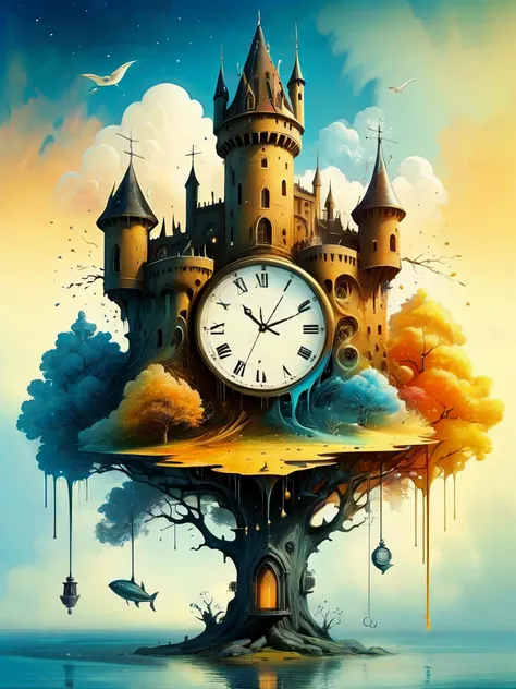 A castle. A submarine. A clock. A tree.
2D abstract style.
(In the style of Dali) (in the style of Picasso)
Mystical. Strange. Fantastic. ral-melting, ral-dissolve,
<lora:ral-melting-sdxl:0.3>
<lora:ral-dissolve-sdxl:0.4>