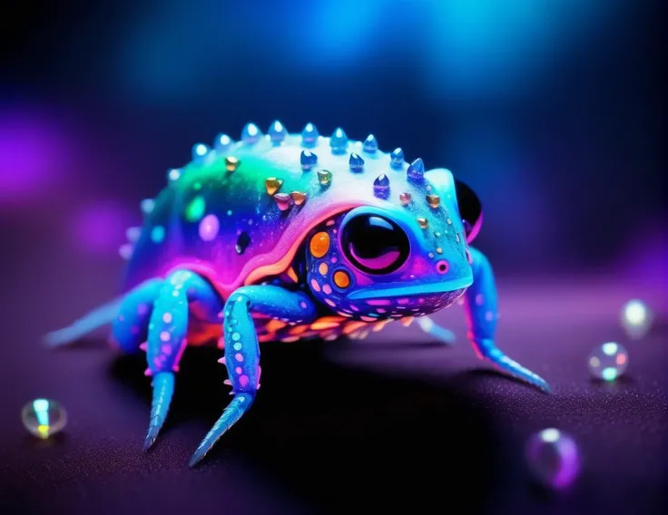 epic cinematic organic photorealistic microscopic shot of a tiny creature, made of Sophie Crystal, luxury, glowing, multi-colored liquid neural network organism, Hackercore, film grain, light azure, mixes realistic and fantastical elements, vibrant manga, UHD image, glassy translucence, vibrant illustrations, ultra-realistic, long hair, straight hair, light purple hair, head jewelry, Nikon d850, 80mm, Film grain <lora:offset_0.2:0.5> <lora:sdxl_photorealistic_slider_v1:1>, <lora:bl4ckl1ghtxl:0.7>, black, (space_style:0.6), cosmic outer space, (masterpiece,best quality:1.5)