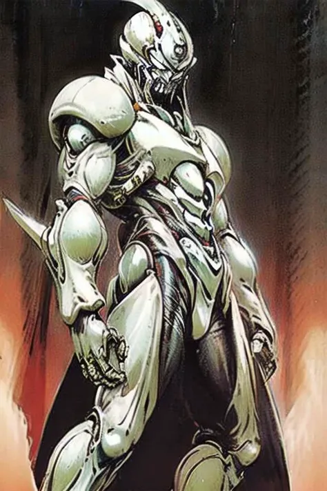 illustration, full body, tall slender person,
dark armor, black yellow white color,
warrior in heavy dark armor with gas mask and red visor, massive figure,
holding a machine gun,
futuristic style,
dark dark style,
spaceship corridor, stars, fire,
dynamic light,
ultra detail,
extremely detailed CG,
realistic, 8k,
micro intricate,
masterpiece,
((comicbookpencils)),
looking at viewer,
realistic,
highly detailed skin,
cold skin tone,
highly detailed face,
highly detailed pupils,
highly detailed iris,
RAW photo,
best quality,
high resolution,
((masterpiece)),
tonemapping,
photorealistic,
realistic,
professional photography,
sharp focus,
HDR, 8K resolution,
intricate detail,
sophisticated detail,
hyper detailed,
(depth of field),
highlight and shadow,
volumetric lighting,
golden hours lighting,
professional light,
highly detailed background,