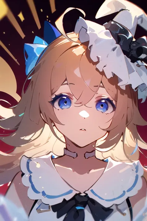 solo, masterpiece, best quality, highly detailed, finely detail eyes,1girl <lora:DianaV3:1> ,bow,ahoge,hat