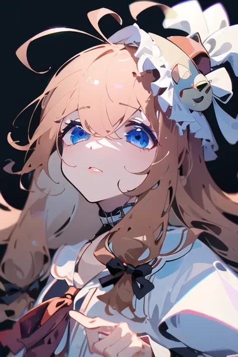 solo, masterpiece, best quality, highly detailed, finely detail eyes,1girl <lora:DianaV3:1> ,bow,ahoge,hat